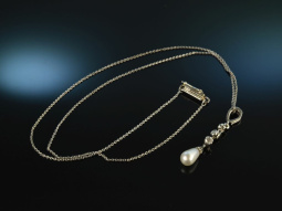 Art Deco around 1915! Noble platinum pendant with chain...