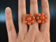 Around 1955! Finest Fine Coral Earclips Sardegna Seed Beads Gold 750