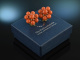 Around 1955! Finest Fine Coral Earclips Sardegna Seed Beads Gold 750