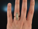 Berlin um 1850! Seltener Marquise Ring Diamantrosen Naturperlen Gold 750