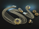 Around 1950! Complete Trachten Set necklace bracelet earrings ring silver gold plated