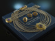 Around 1950! Complete Trachten Set necklace bracelet earrings ring silver gold plated