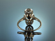 Frankfurt um 1915! Feinster Art Deco Platin Ring Diamanten Natur Perle