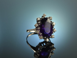 Frankfurt um 1960! Mond&auml;ner Vintage Ring Amethyst...