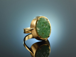 K&ouml;ln um 1958! Schicker Vintage Cocktail Ring Jade...
