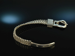 Around 1970! Chic heavy vintage belt bracelet silver 925