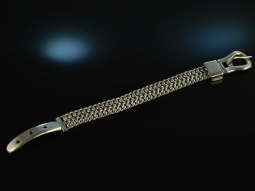 Around 1970! Chic heavy vintage belt bracelet silver 925