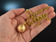 Golden Globe! Kugelanh&auml;nger Sterlingsilber 925 vergoldet satiniert mit Kette
