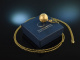 Golden Globe! Kugelanh&auml;nger Sterlingsilber 925 vergoldet satiniert mit Kette