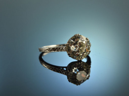 Frankfurt um 1915! Edler Art Deco 2,3 ct Solit&auml;r Diamant Ring Platin