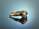 Birmingham 1897! Charmanter Freundschafts Ring Saphire Diamanten Orientperle Gold 750