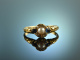 Birmingham 1897! Charmanter Freundschafts Ring Saphire Diamanten Orientperle Gold 750