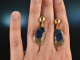 Blue and Gold! Elegante Ohrringe Opake Saphire Sterling Silber vergoldet