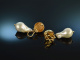 White and Gold! Schicke barocke Zuchtperlen Tropfen Ohrringe Silber 925 vergoldet
