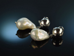 Big Pearls! Schicke barocke Zuchtperlen Tropfen Ohrringe...