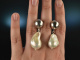 Big Pearls! Schicke barocke Zuchtperlen Tropfen Ohrringe Silber 925