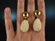 White and Gold! Chic large seed beads drops earrings silver 925 gold plated
