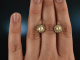 Vienna around 1910! Rare Diamond Natural Pearls Earrings Gold 585 Silver