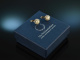 Vienna around 1910! Rare Diamond Natural Pearls Earrings Gold 585 Silver