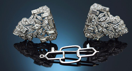 Diamantbesetzte Duette bestehend aus zwei Dress Clips
