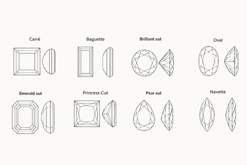 A visual representation of different diamond cuts